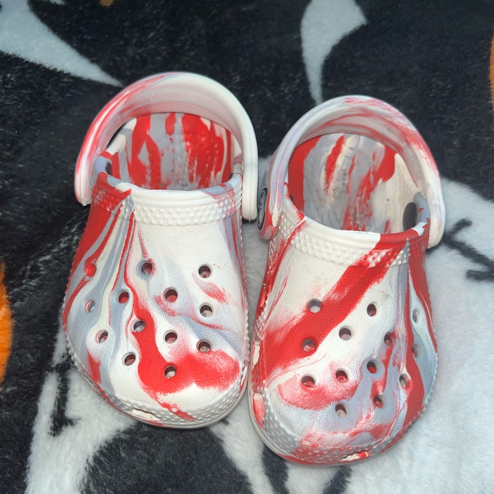 CROCS Kids Red and White Shoes